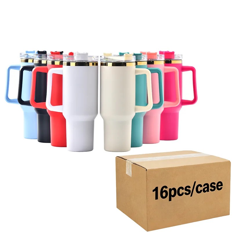 US 40oz Outdoor Tumbler Sublimation Printable Waterproof Lid Insulated Stainless