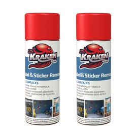 Kraken Bond Label & Sticker Remover Spray - (2x6.7oz) Quick-Dissolve Adhesive Remover Spray with Citrus Scent, Removes Tar, Tape & Bumper Stickers on Multiple Surfaces, No Damage to Paint, 2 Pack