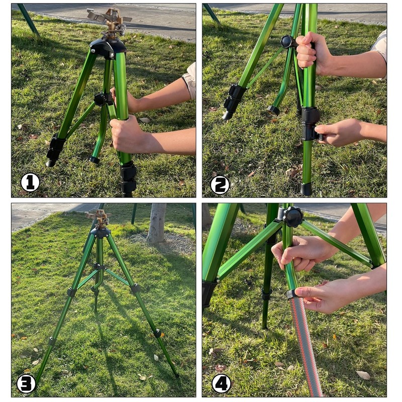 Biswing Impact Sprinkler Head on Tripod Base, Heavy Duty Lawn