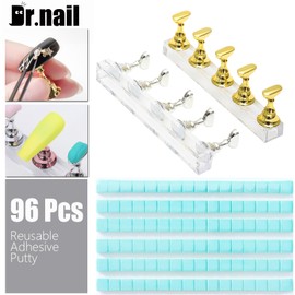 Drnail Juego De Herramientas Para Manicura: 15 Pinceles, 5 Rotuladores De Doble Punta Para Punteado Y Escultura, 2 Soportes Para Pintar Uñas Con Masilla Adhesiva Reutilizable, Lima De Uñas Y Herramien