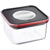 Pearl Metal HB-4484 Storage Container, Black x Red, 0.6 L