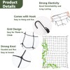 TOMVAES Grow Net, Trellis Netting, Elastic, Black, Square, Plant Support,