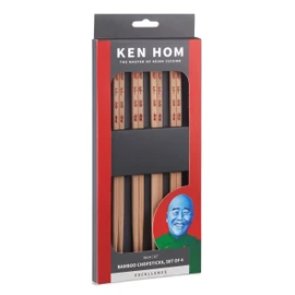 Ken Hom KH512 Bamboo Chopsticks, 26 cm, Excellence, Reusable Chopsticks for Chinese/Asian Cuisine, Includes 4 Sets of Chopsticks, Not Dishwasher Safe