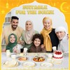 ZKFSIE Ramadan White Table Cloth, 137x274cm/54x108Inch Eid Table Cloth, Waterproof
