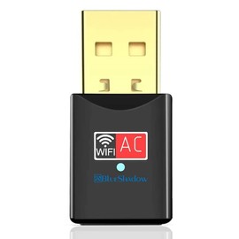 Blueshadow - Adaptador USB WiFi – Dual Band 2.4G/5G Mini Wi-fi AC Tarjeta de Red inalámbrica Dongle con Antena de Alta Ganancia para computadora de computadora, portátil, PC Compatible con Windows XP