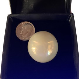 Curated Collectables Uranium Glass Collector Marble - #14 Burmese Pearl Essence (with Gift Box) Glows Under Blacklight - Not Glow in The Dark