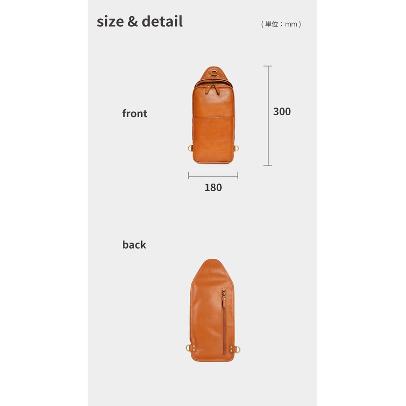 ASO CH-P123 Genuine Leather Body Bag, Men's, Cowhide Leather Pouch,