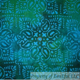 Signature BonEFul FQ Cotton Quilt Green Aqua Blue Flower Damask Batik Texture Blender SALE