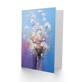 Artery8 Baby's Breath Flowers Wildflower Bouquet for Wife Her Mum Sister Daughter Mom Gran Nan Birthday Thank You Mothers Day Blank Art Greeting Card