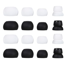 EBEETECH 16 Pieces Silicon Replacement Eartips Earbuds Eargels for Powerbeats 1, Powerbeats 2, Powerbeats 3 Wireless Stereo Earphones, 4 Pairs Black & 4 Pairs White (Black & White)