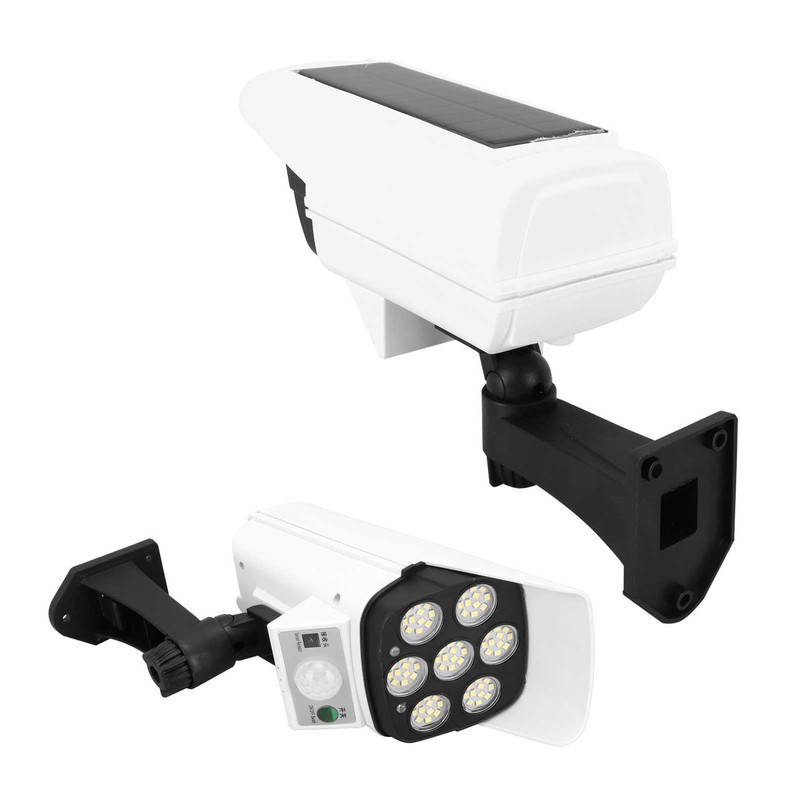 Solar LED Wall Light Simulated Camera Induction Lamp Remote Control