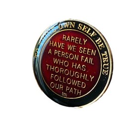 47 Year AA Founders Medallion Black Tri-Plate Sobriety Chip