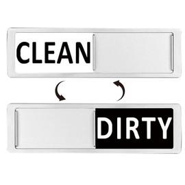 Dishwasher Magnet Clean Dirty Sign, Premium Stainless Steel Clean Dirty Dishwasher Magnet, Dirty Clean Sign for Dishwasher (Silver)