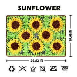 MHTTEC Snuffle Mat for Dogs, Sunflower 29.52" x 19.68" Enrichment Dog Sniffing Mat Interactive Dog Slow Feeders for Natural Foragaing Skills and Stress Relief for Small/Medium/Large Dogs 1PC