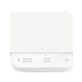 Mini Coffee Scale with Timer – Digital Barista Weight Scale with Designer-Patterned Tamper Mat, 0.1g High Precision, Portable & Rechargeable for Espresso, Pour Over, Drip, and Kitchen Brewing Use