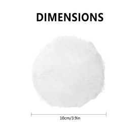 Hileyu Faux Fur Pom Pom Ball 12pcs White Pom Poms DIY Fur Pompoms White Fluffy Pompom Balls with Elastic Band for Hats Bag Keychain Shoes Scarves Accessories (White)