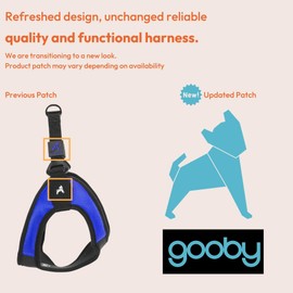 Gooby Escape Proof [Escape Free] Easy Fit Dog Harness for Dogs that likes to escape their harnesses, Blue, X-Small