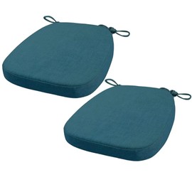 FIOVIP Chair Cushions with Removable Straps Washable, Double Non-Slip Highly Elastic, Suitable for Dining Tables and Chairs (40 x 38 x 33 cm (3 cm), Navy Blue, Pack of 2