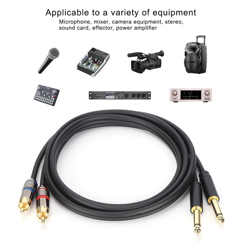 JORINDO Dual 6.35mm Male to Double RCA Male Cable Audio