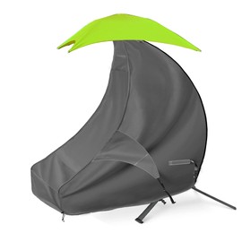 iKover Heavy Duty Waterproof 73 Inch Patio Hanging Chaise Lounge and Stand Cover (Grey, Large(75" L x 45.2" W x70 H))