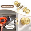Probrico 3 Pack Gold Privacy Door Knob, Keyless Doorknobs Interior