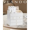 Vlando Makeup Organizer Countertop,Large Vanity Organizer PU Leather Make up