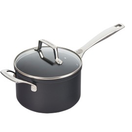 Le Creuset Essential Non-stick Ceramic Saucepan with Glass Lid, 3 qt.