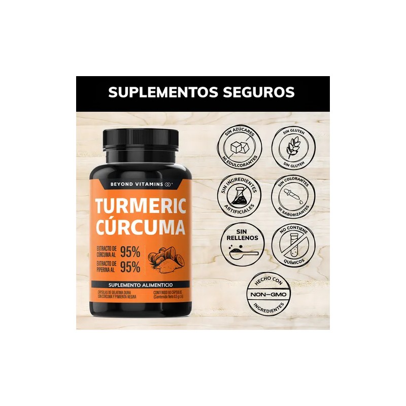 Turmeric Cúrcuma Con Extracto De Raíz De Cúrcuma Estandarizada Al