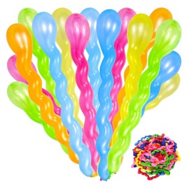 Screw Balloons, 100 Count, Multi Color, Birthday, Party, Festival, Event, Graduation, Opening, Anniversary, Wedding, New Year's Celebration, Children's Party, Cultural Festival, Decoration, Long