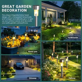 GIGALUMI Outdoor Waterproof Solar Garden Lights, 12 Pack Warm White
