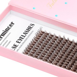 Bodermincer Large Tray 12-14-16mm Mixed 180 Cluster Brown Eyelashes Segmented Professional Makeup Individual DIY Cluster Eye Lashes Grafting Fake False Eyelashes (Brown 14-16-18mm Mixed)