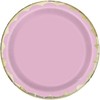 Unique 16084 Paper Plates-18 cm-Foil Scalloped Pastel Pink-10 Count (Pack