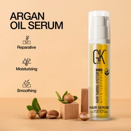 GK HAIR GK HAIR Global Keratin 100% Organic Argan Oil Anti Frizz Mini Serum (0.34 Fl Oz/10ml) Styling Smoothing Strengthening Hydrating & Nourishing Heat Protection Shine Frizz Control Dry Damage Hair Repair
