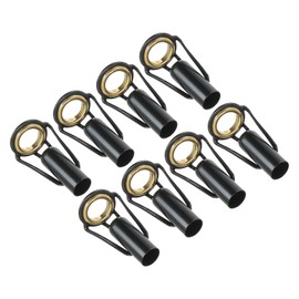 PATIKIL 6.0 mm Fishing Rod Tip Repair Kit 8 Pieces Stainless Steel Stake Ring Guide Replacement for Saltwater Freshwater Fishing Golden