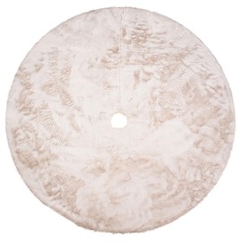 Christmas Tree Skirt Under Christmas Tree Large 120 cm Diameter Round White Plush Christmas Decoration Christmas Tree Blanket Pad with Velcro Fastener Model Grey [165]