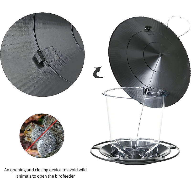 TOOSOAR Bird Feeder Weatherproof Hanging Bird Feeder with Covered Bird