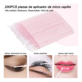 Banna Kit Belleza Profesional 200 Microbrush, 100 Cepillos Pestañas, 100 Brochas Desechables, 2 Cintas 1.2mx9m, 200 Pares Parches Hidrogel, 100...    