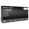 Microflex MidKnight Black Nitrile Powder Free Exam Gloves Large, 100-Pack