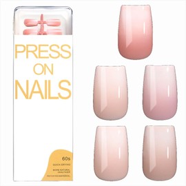 Press On Nails 120PCS French False Nails 5 Colors Matte Full Cover Nail Tips Manicure Nail Art Decoration for Work & Daily Wear, Easy to Apply at Home Short Square