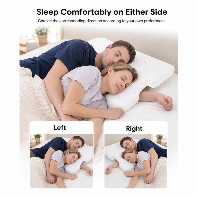 Couple Memory Foam Pillow with Arm Channel Side Sleeper Neck