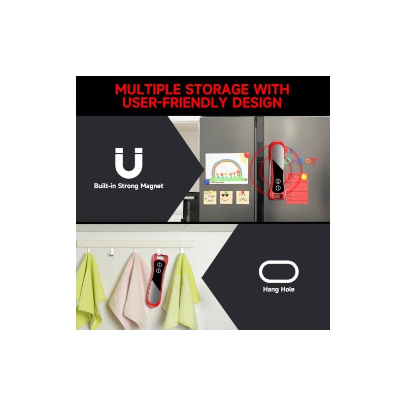 Meat Thermometer Digital with Backlight Large Display, IP67 Waterproof Instant
