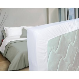 Nuit des Vosges Cotoval Fitted sheet Plain Color Cotton 90 x 200 cm, white, 80 x 200 cm