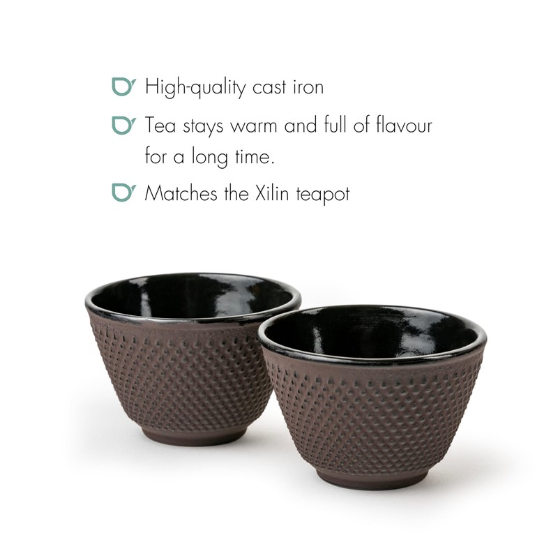 Bredemeijer Cast Iron Enamelled Tea Cups Set of 2 Small