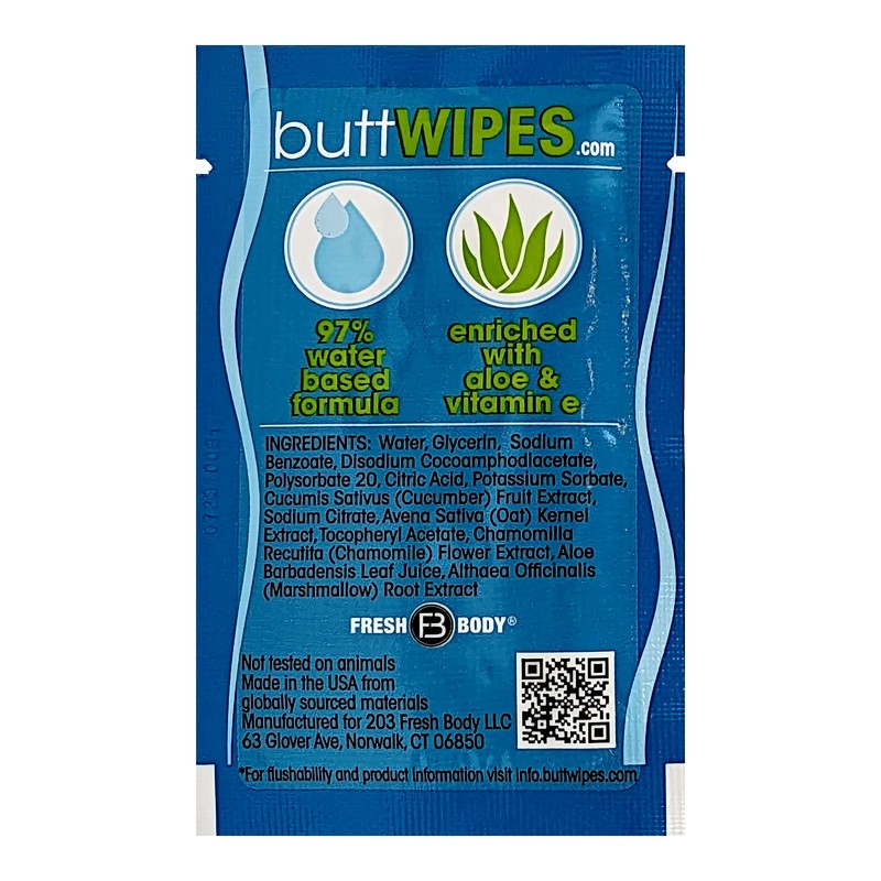 Fresh Body FB Buttwipes Flushable Wipes (30 Count) - Individually