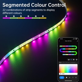sailsco Led Lights for Bedroom 32.8ft Music Sync Color Changing Strip Lights with Remote and App Control RGB Strip for Room Home Kitchen Party Stairs bar Decoration