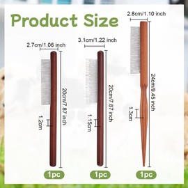 OLYCRAFT 3 Pieces 3 Styles Macrame Fringe Combs with Wooden Handle Stainless Steel Macrame Combs Wooden Pet Combs Pet Care Combs Macrame Tassel Brush for DIY Macrame for Removing Tangles