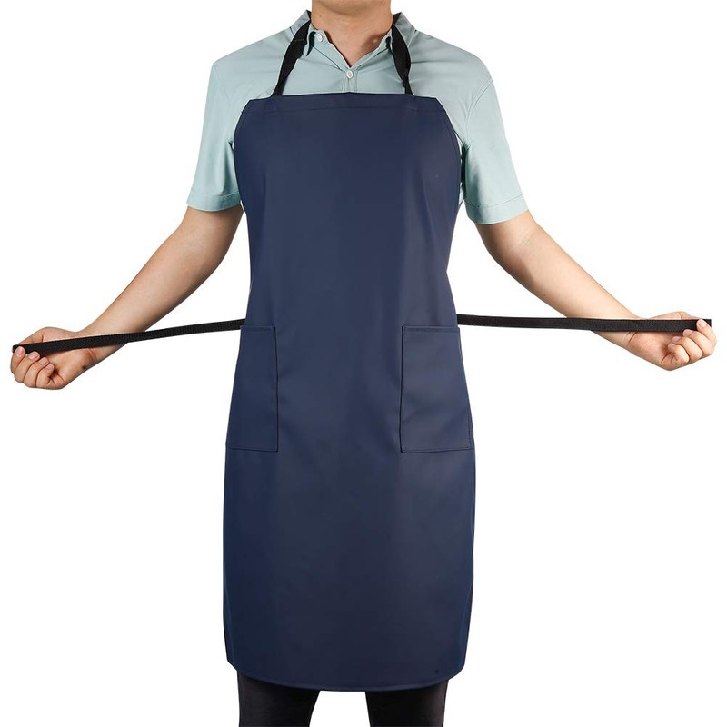 Waterproof Rubber Vinyl Apron W/ 2 Pockets - Lab Apron