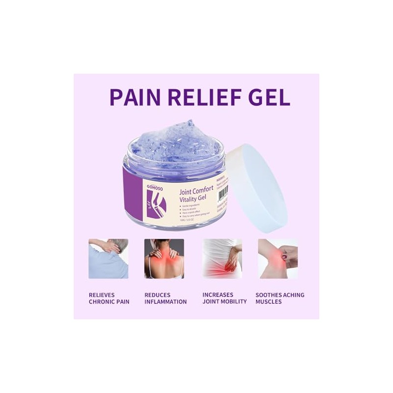 Joint Purple Gel, Cooling Massage Cream with Turmeric for Back,