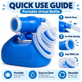 2000ml Portable Urinal Bottle with Lid, Large Capacity Travel Pee Bottle for Camping, Road Trips, Bedside Use & Outdoor Emergencies