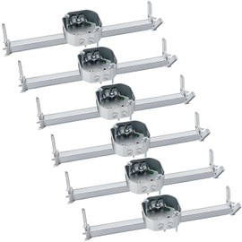 Therwen 6 Pcs Adjustable Fan Electrical Box Brace 14.2 Inches Long Silver Ceiling Fan Mounting Bracket for Fans and Light Fixtures